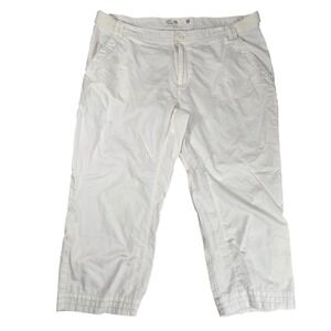 Mountain Hardwear‎ Capris Womens White Hemp Blend Cropped Pants Sz 16 Gorpcore